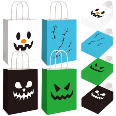 Imagem de Sacos de doces ou travessuras de Halloween FOGWOWO 48 unidades com alç