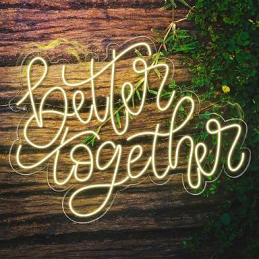 Imagem de Painel Neon Better Together Lettering Decoração Baladas Luz - OntheLig