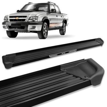 Imagem de Estribo Lateral S10 1995 a 2011 CD Alumínio Preto A3 Com Ade