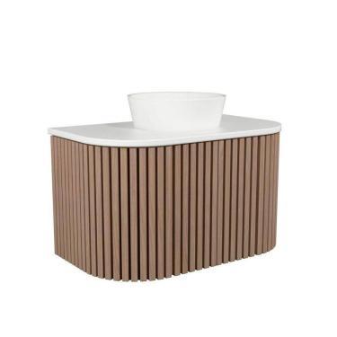 Imagem de Gabinete Para Banheiro Suspenso Manchester 80cm Branco/jequitibá