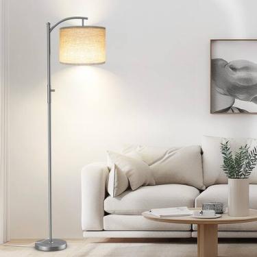 Imagem de Luminária de chão ROTTOGOON Dimmable Arc com tom de linho prateado