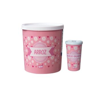 Imagem de Kit 2 Peças Pote Mantimentos Arroz 2L e Porta Queijo Ralado 450ml ( 50978 )