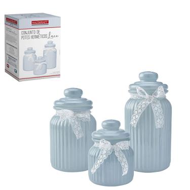 Imagem de Jogo de potes com tampa hermética para armazenar alimentos