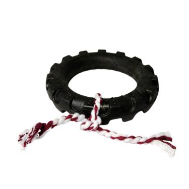 Imagem de Brinquedo para cães Pneu Hard Bone Preto Laço Marrom (GG)
