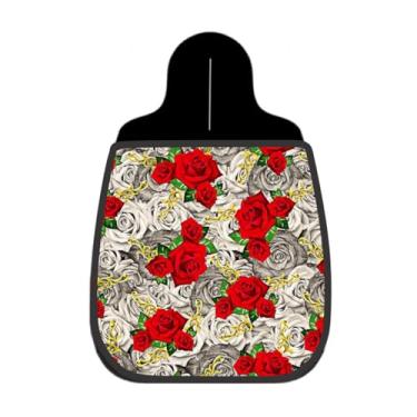 Imagem de Lixeira De Carro Organizador Lixinhocar Rosas Vermelhas Camafeu Cinza