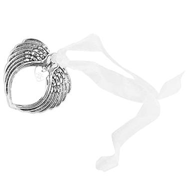 Imagem de YOUTHINK Ornamento de Asa Memória Amorosa Ornamento de Anjo de Dupla Face, Decoração de Memória Amorosa de Resina Poli, um Pedaço do Meu Coração está No Céu para Decorações de árvore de Natal