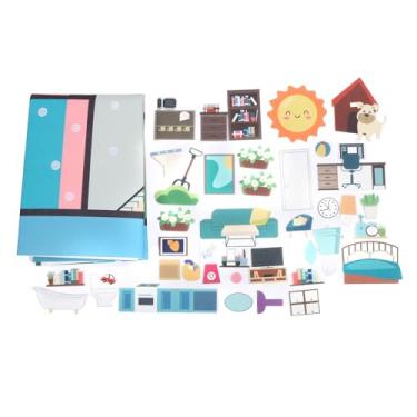 Imagem de Conjunto de placa de feltro Brinquedos educativos para contar histórias interativas para crianças em idade pré-escolar Material de feltro resistente com 38 peças Kit de jogo