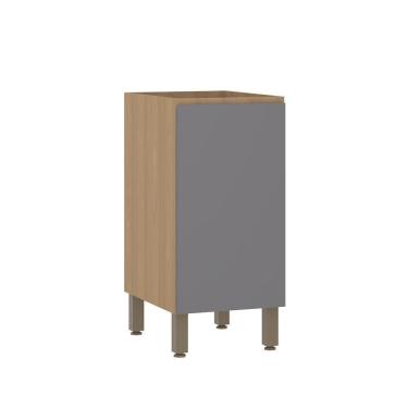 Imagem de Balcão De Cozinha 40cm 1 Porta Sem Tampo Slim Luciane Móveis Freijó/cinza Puro