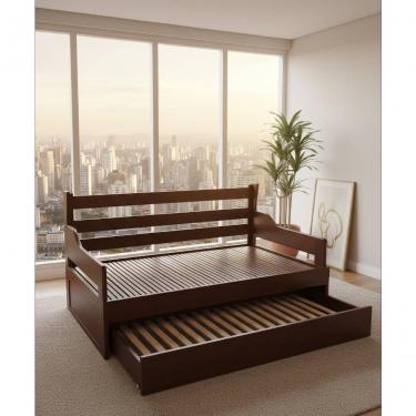 Imagem de Sofá Cama 1,90l X 80p-1,40aberto X 80a - Madeira Maciça - Móveis De Gramado - Castanho