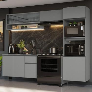 Imagem de Armário De Cozinha Completa Suspenso 260cm 10 Cinza