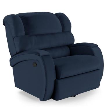 Imagem de Poltrona Do Papai Reclinável Napoli Glider Giratória Pu Azul Fh1