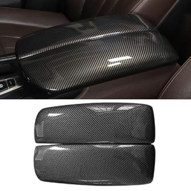 Imagem de TTCR-II Compatível com BMW X5 Console Cover X6, para 2014-2018 X5 Center Armrest Box, 2 peças de capas de console de fibra de carbono para X5 F15 2014-2018 e X6 F16 2015-2019 (encaixe, fibra de