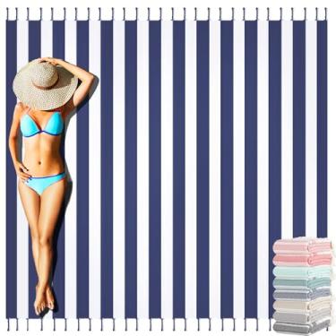 Imagem de Yongoes Toalha de praia turca grande cobertor de algodão gigante GG toalhas à prova de areia linho enorme XXL extra grande grande manta colcha cobertores para adultos nuvem viagem acampamento glamping