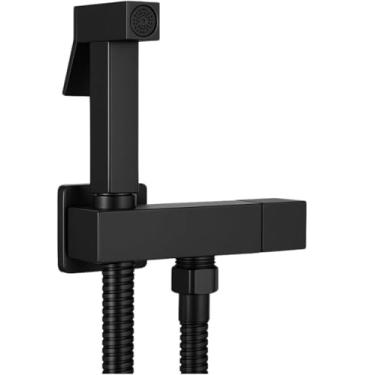 Imagem de Ducha Higiênica 100% Em Aço Inoxidável Quadrada Preto Mate