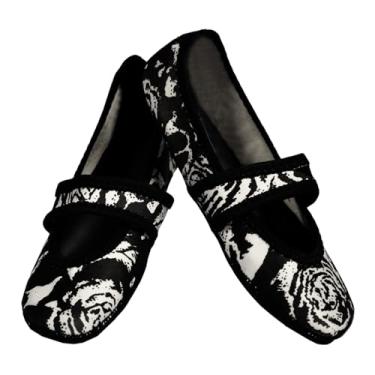 Imagem de Nufoot Meias femininas Betsy Lou Fuzzies Pantufas Pequenas, Preta/Rosa Branca