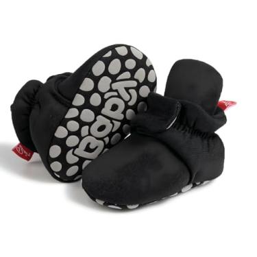 Imagem de Botas de inverno para bebês recém-nascidos, meninas, meninos, quentes, de lã, primeiros andadores, chinelos de inverno, A02/preto, 12-18 Months Toddler