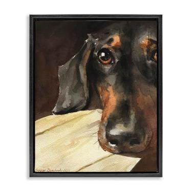 Imagem de Stupell Industries Sight of Dachshund Black Framed Floater Canvas Wall Art, design por George Dyachenko, 21 x 17