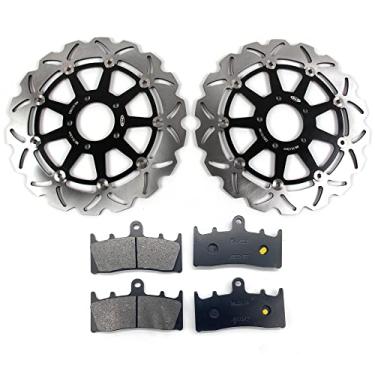 Imagem de Arashi Discos de freio dianteiro Rotores e pastilhas para Suzuki Hayabusa Gen 1 GSX1300R 1999-2007, TL1000R 1998-2002, acessórios de substituição de motocicleta preto