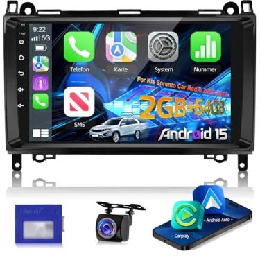 Imagem de Rádio automotivo 4 núcleos 2+64 para Mercedes Benz Sprinter W906 W169 W245 W639 Vito Viano, Volxcereo 22.9 cm Touchscreen Wireless Carplay Stereo com Andorid Auto, GPS, WiFi, Bluetooth, FM/RDS, EQ