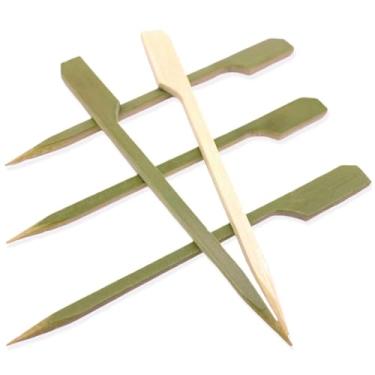 Imagem de Bonsucee Palhetas de espetos de bambu de 25,4 cm, grelhar, churrasco, kebobs de shish, frutas, churrasco, cozinha, espetos planos de madeira, tamanho opcional 9,5 cm/100 cm/pacote), pá verde