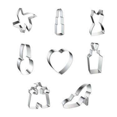 Imagem de Rrlihjgu Cortador De Biscoitos Para Chá De Panela De Noiva,Conjunto De 16 Peças Para Cortadores De Biscoito - Moldes Decorativos Com Estênceis Para Chocolate Fondant | Utilização Em Casa Padaria