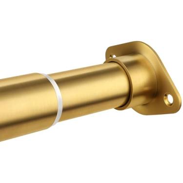 Imagem de LOMILD Haste de armário ajustável para pendurar roupas, haste de metal de 76 a 101 cm para armário resistente, dourada