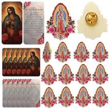 Imagem de Cunno 12 conjuntos de presentes religiosos católicos em massa cartão de oração decoração cristã broche joias presente para mulher católica homem Páscoa Páscoa dia das bruxas atividades de Natal