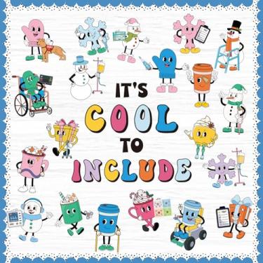 Imagem de Pajean Conjunto de quadro de avisos de Natal, decorações de sala de aula de Natal - Arte com recortes de parede com tema de férias de inverno para decoração festiva de escritório (Inclusão de inverno)