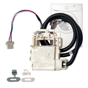 Imagem de BOVZOR WH08X37938 Conjunto de interruptor de fechadura de porta para máquina de lavar roupa para peças de arruela GE Hotpoint WH08X32697 WH01X279, compatível com GTW220ACK1WW GTW220ACK2WW, mecanismo