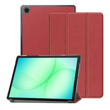 Imagem de SFFINE Capa para Samsung Galaxy Tab A11 Plus 2025/A9 Plus 2023 de 11 polegadas, capa protetora de três dobras para tablet Galaxy Tab A11+/A9+, despertar/hibernar automaticamente (vinho vermelho)