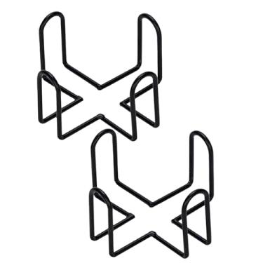 Imagem de 2 peças de porta-copos vintage suporte de metal preto de ferro suporte de armazenamento para porta-copos redondos e quadrados, serve para porta-copos de 4 a 9 peças, 11 x 11 x 6,3 cm