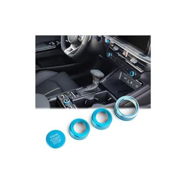 Imagem de Para Kia K5 2025 2026 Acessórios EX/LXS/GT/GT-Line, kit de acabamento de tampa de maçaneta de liga de alumínio 4 peças (azul-celeste) - Push Start, ar condicionado e modo de acionamento - DvlynAuroa