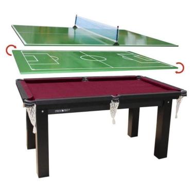 Imagem de Mesa Sinuca Bilhar,Futebol Botao,Ping Pong 1.85 x 1.07 T Vinho-Unissex