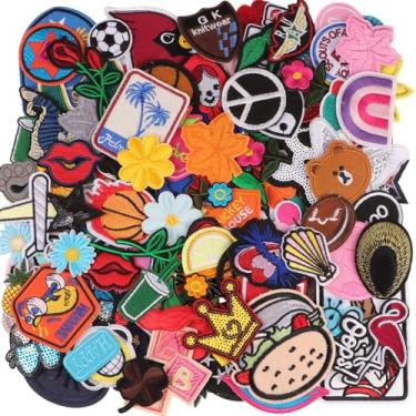 Imagem de 50 peças de apliques bordados de estilos variados aleatórios, aplique costurado/passar a ferro para acessórios de roupas
