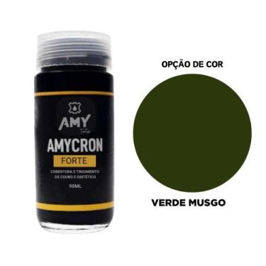 Imagem de Tinta Para Volante De Carro Couro Amycron Forte 90ml, Verde Musgo