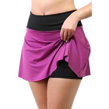 Imagem de Short Saia Fitness Feminino (Roxo, GG)