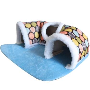 Imagem de Ｂｅｓｇａ Túnel para esconderijo de porquinho-da-índia, brinquedo para pequenos animais, 3 cavernas removíveis, gaiolas resistentes, casa quente multiuso para, Preto