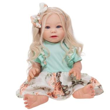Imagem de Bebê Reborn Loira New Happy Boneca de Silicone - 30, 1 unidade, 48