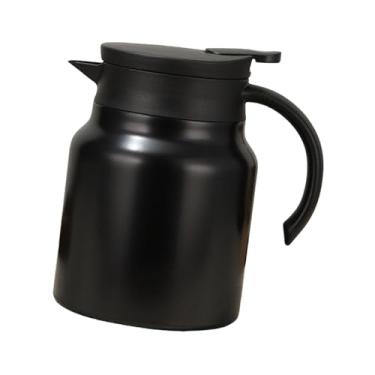Imagem de Bothyi Jarra térmica com isolamento a vácuo, infusor, recipiente para bebidas, tampa hermética, capacidade de 1 litro e capacidade para água quente, Preto
