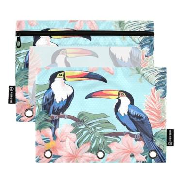 Imagem de Wassud Birds on Blossoming Tree Pacote com 2 Pastas de fichário com 3 furos, pasta organizadora de arquivos para casa, escritório