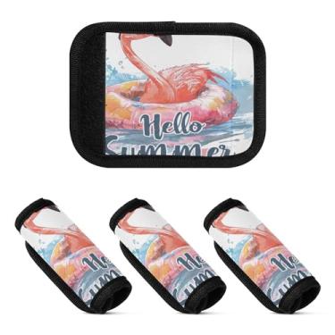 Imagem de Qilmy Pacote com 4 identificadores de bagagem com etiqueta confortável para carrinho de bebê, mala de viagem, acessórios de viagem 1776