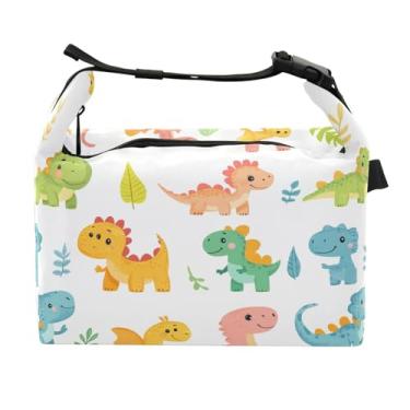 Imagem de STAYTOP Lancheira de dinossauro de desenho animado com fivela, lancheira isolada para meninos e meninas, lancheira térmica para trabalho escolar
