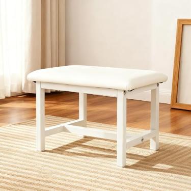 Imagem de Pamapic Mesa de penteadeira com cadeira, mesa branca