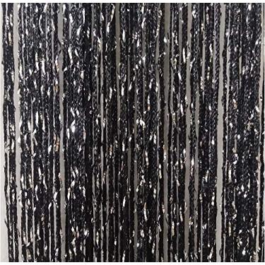 Imagem de ave split Cortina decorativa para porta, painel de parede, franja, janela, cortinas, divisória de quarto, divisória cega, tela de borla, casa, 100 cm x 200 cm (preto)