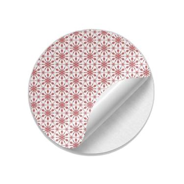 Imagem de Adesivos Redondos Natalinos 25 Unidades Com Padrão Festivo - Tamanho 30x30cm