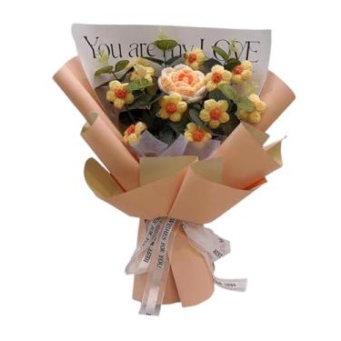 Imagem de predolo Buquê de Flores de Crochê, Buquê Tricotado, Flores Artificiais, Presentes Que Não Desbotam, Centros de Mesa, Arranjos Florais para Festas, Adereços Pa, amarelo, Tamanho real