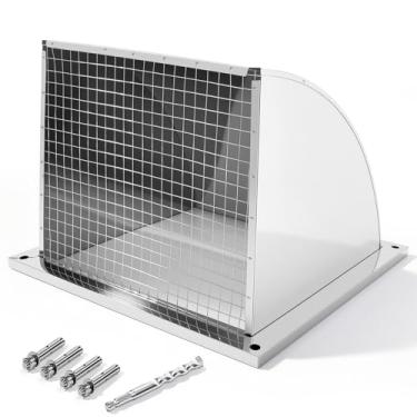 Imagem de ZXTDBMBB Tampa de ventilação de parede externa de aço inoxidável 304, grade de saída de ventilação do secador externo com tela de malha e ferramenta para sala de armazenamento, cozinha e banheiro, 30