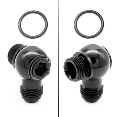 Imagem de KRD PERFORMANCE -10 AN Adaptador Banjo macho para ORB-AN10 (7/20.3 cm-14 UNF) Conjunto de parafusos banjo de alumínio para trilho de combustível ou tanque de combustível preto