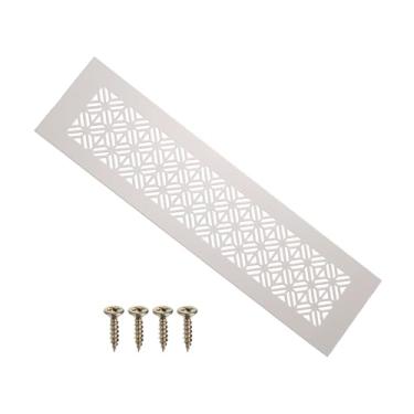 Imagem de PATIKIL Capa de ventilação de porta de 30 x 7,6 cm, 2 peças de capa de ventilação de grade de alumínio resistente com parafusos de montagem para porta de guarda-roupa de armário, cinza caxemira