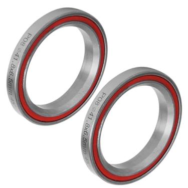 Imagem de Luqeeg Fone de Ouvido Com Rolamento Selado Duplo para Bicicleta, Durável para Uso a Longo Prazo para Competição, Bicicletas de Montanha, Bicicletas de Estrada, Aço Vermelho, 2 Peças